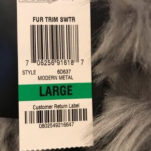 Alfani Fur-trimmed sweater
